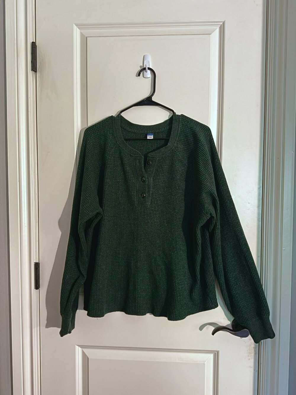 Old Navy Henley Waffle Shirt Green